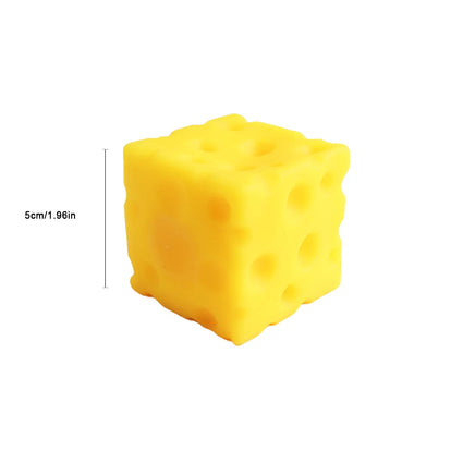 Cheese Novelty Squeeze Toy Soft Rubber Bouncing Sensory Fidget for Anxiety Relief Focus Training Relaxation Fun Cheese Shape