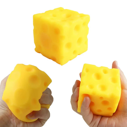 Cheese Novelty Squeeze Toy Soft Rubber Bouncing Sensory Fidget for Anxiety Relief Focus Training Relaxation Fun Cheese Shape