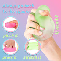 1/4/8/16PCS High Density Gel Ice Cube Square Decompression Vent Toy Squishy Stress Ball Squeeze Toys Stress Relief Sensory Toy
