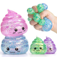 Novelty Squishy Poo Stress Ball Squishies Toys Glitter Funny Stretch Squeeze Fidget Toys for Kids Adults Fool'S Day Prank Gift