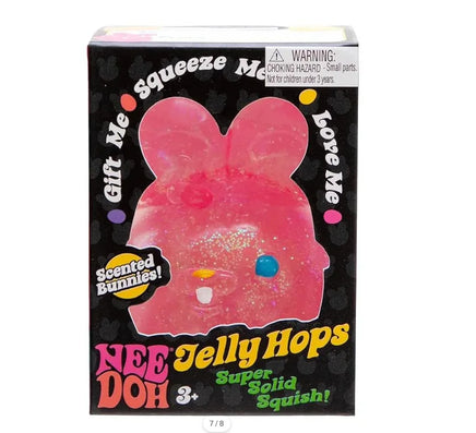 Kawaii 2.75In Jelly Bunny Needoh Squishy Stress Ball Translucent Glitter Rabbit Fidget Sensory Toy Party Favor