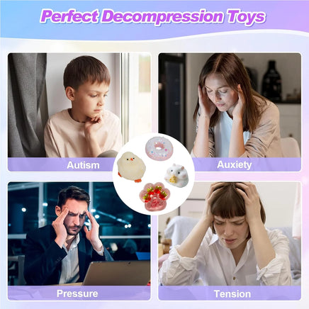 4Pcs Taba Squishy Toys,Taba Squishies Fidget Toys Silicone Squishy Squeeze Fufu Squishies for Fidgets Stress Relief Birthday Gifts
