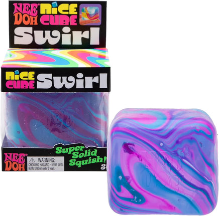Schylling  Nice Cube Swirl - Sensory Toy with a Super Solid Squish - Unique, Swirling Color Blend - Ages 3 and up - Purple/Blue; One Cube per Pack