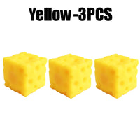 Cheese Novelty Squeeze Toy Soft Rubber Bouncing Sensory Fidget for Anxiety Relief Focus Training Relaxation Fun Cheese Shape
