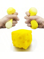 1Pc Squeeze Cheese - Extra Large Soft Squishy Cheese Blocks | Gag Gift, Adult Novelty Toys | 4.25" Giant Stress Ball | Adult Se