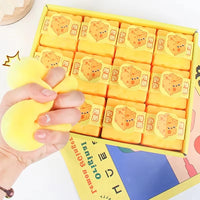 Cheese Novelty Squeeze Toy Soft Rubber Bouncing Sensory Fidget for Anxiety Relief Focus Training Relaxation Fun Cheese Shape