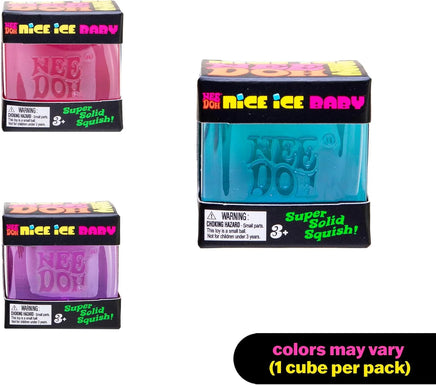 Needoh Nice Ice Baby - Sensory Squeeze Toy - Single Mini Nice Cube in Assorted Colors - Ages 3+ (Pack of 1)