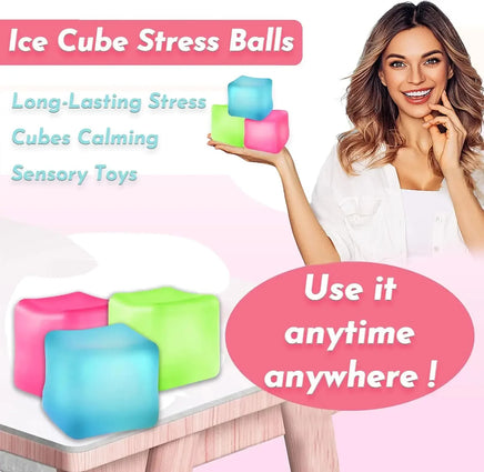 1/4/8/16PCS High Density Gel Ice Cube Square Decompression Vent Toy Squishy Stress Ball Squeeze Toys Stress Relief Sensory Toy
