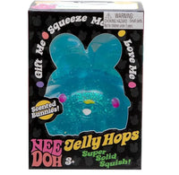 Kawaii 2.75In Jelly Bunny Needoh Squishy Stress Ball Translucent Glitter Rabbit Fidget Sensory Toy Party Favor