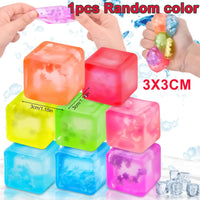 Maltose Cube Stress Squeeze Toy D Ecompression Small Ice Cubes anti Stress Slow Rebound Polar Light Colorful Squeeze TPR Block