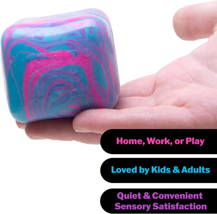 Schylling  Nice Cube Swirl - Sensory Toy with a Super Solid Squish - Unique, Swirling Color Blend - Ages 3 and up - Purple/Blue; One Cube per Pack