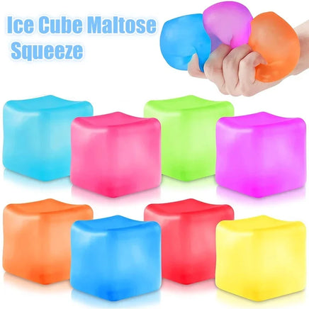 1/4/8/16PCS High Density Gel Ice Cube Square Decompression Vent Toy Squishy Stress Ball Squeeze Toys Stress Relief Sensory Toy