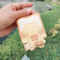 8Cm Japanese Popular Cute Keyring Cute Yellow Bread Cat Toast Plush Pendant Keychain
