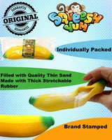 Stretchy Hot Dog Toy & Squishy Banana Stress Toy (2 Toys in 1 Pack) Sand Filled Sensory Fidget Toys for Kids | Stress Relief Toy | Banana Party Favors. 3340-5564S