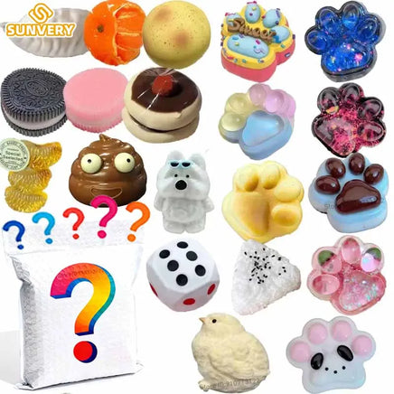 Mystery Fidget Toys Blind Bags Cat Paw Antistress Foot Taba Squishy Jelly Toy Squeeze Toy Sticky Simulated Food Mochi Toy 2026