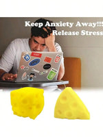 1Pc Squeeze Cheese - Extra Large Soft Squishy Cheese Blocks | Gag Gift, Adult Novelty Toys | 4.25" Giant Stress Ball | Adult Se