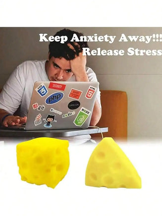 1Pc Squeeze Cheese - Extra Large Soft Squishy Cheese Blocks | Gag Gift, Adult Novelty Toys | 4.25" Giant Stress Ball | Adult Se