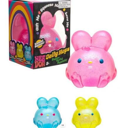 Kawaii 2.75In Jelly Bunny Needoh Squishy Stress Ball Translucent Glitter Rabbit Fidget Sensory Toy Party Favor