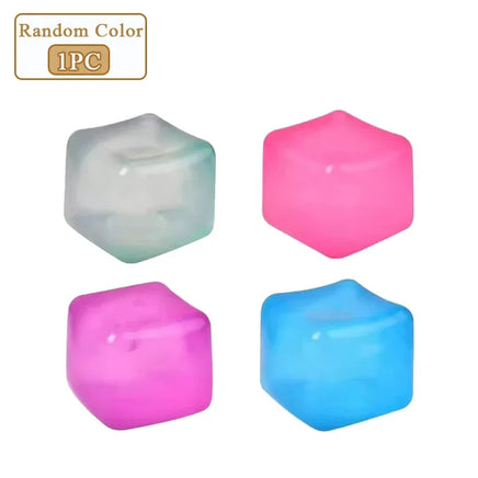 1/4/8/16PCS High Density Gel Ice Cube Square Decompression Vent Toy Squishy Stress Ball Squeeze Toys Stress Relief Sensory Toy